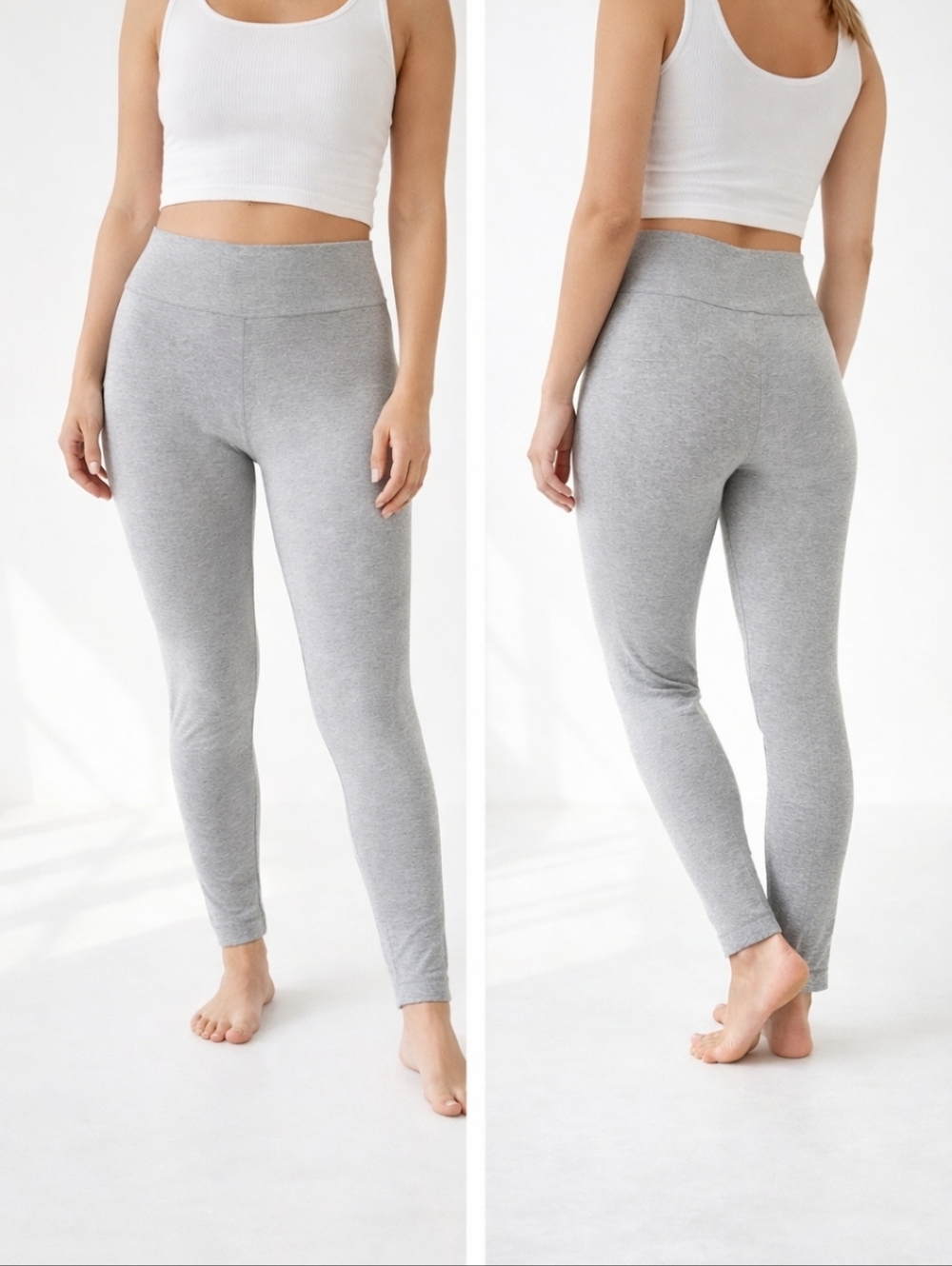 Forever 21 Gray High Waist Leggings Size M Minimalist Athleisure